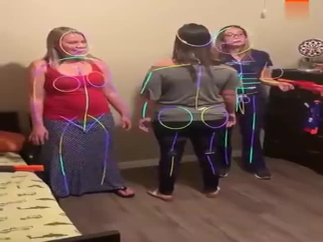 Girls Having Fun In The Dark