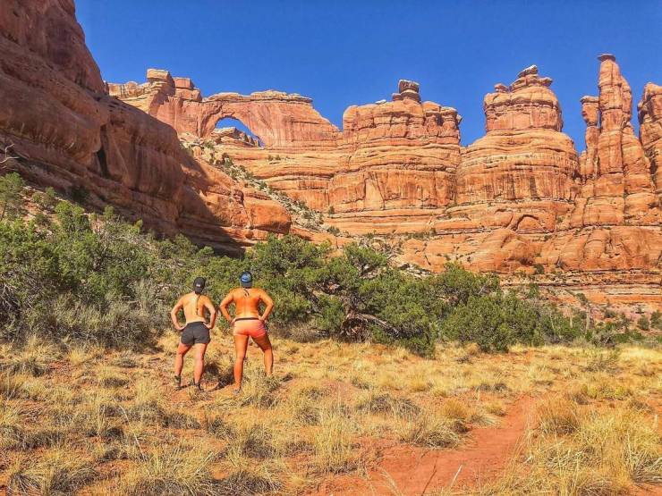 Girls Posing Topless In Front Of Beautiful Landscapes