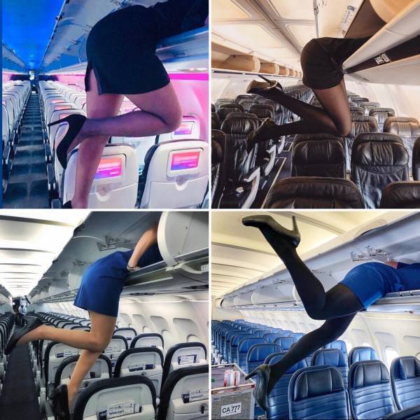 Sexy Stewardesses With And Without Their Uniform