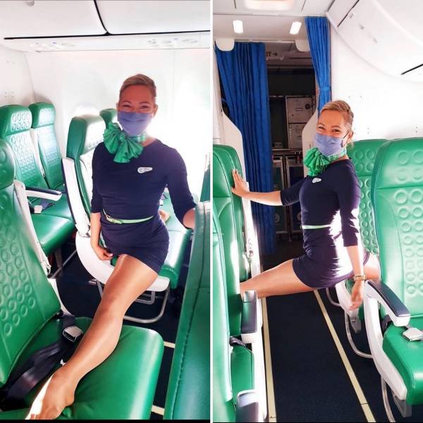 Sexy Stewardesses With And Without Their Uniform