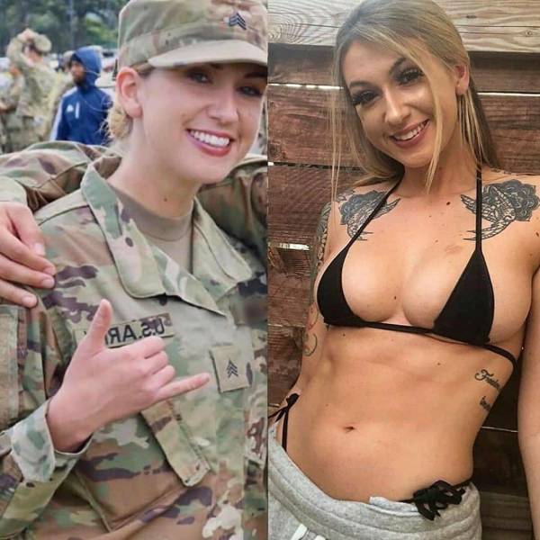 Girls With And Without Their Uniforms