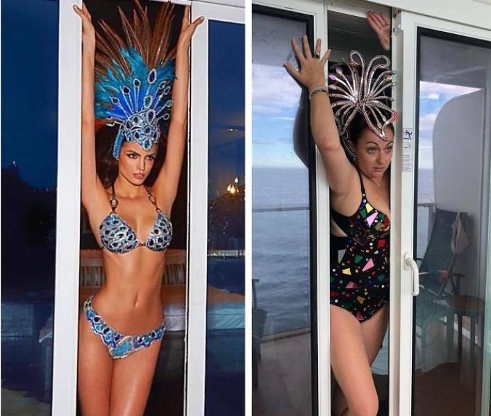 Woman Recreates Celebrity Photos In Funny Ways