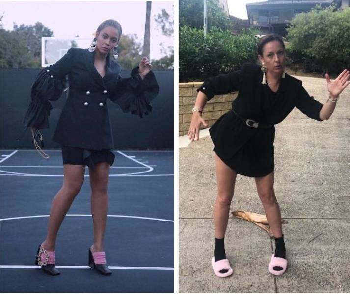 Woman Recreates Celebrity Photos In Funny Ways