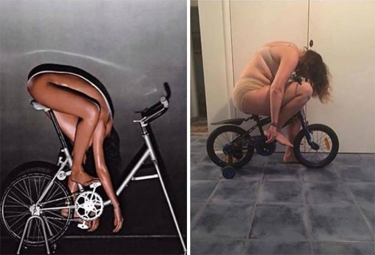 Woman Recreates Celebrity Photos In Funny Ways