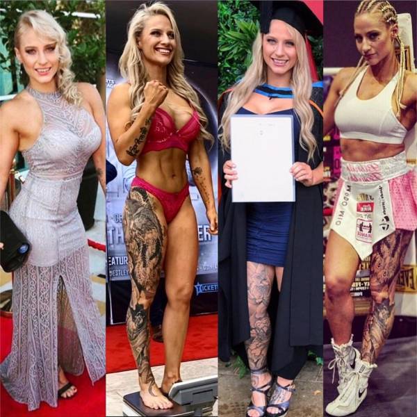 “Blonde Bomber”: Boxer Girl With Big Boobs