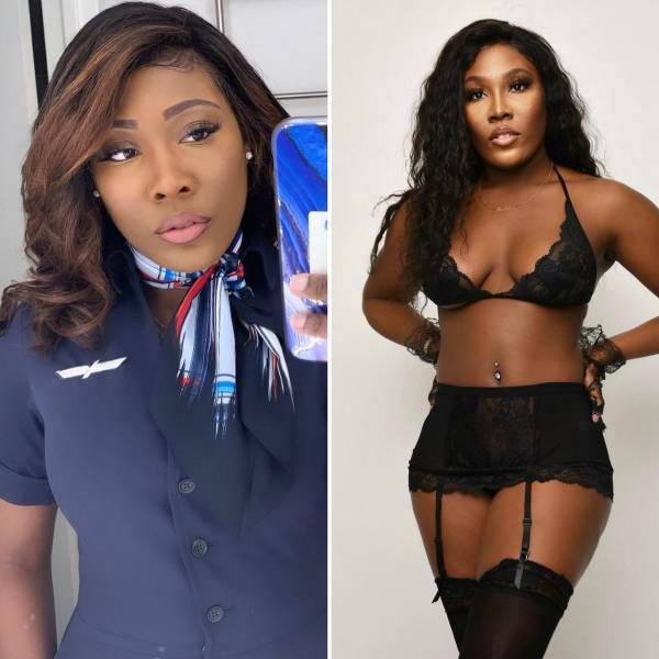 Hot Flight Attendants With And Without Their Uniforms