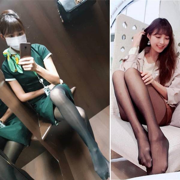 Hot Flight Attendants With And Without Their Uniforms