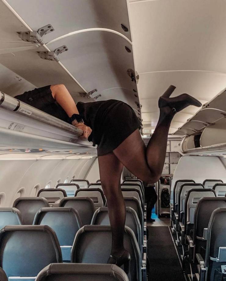 Hot Flight Attendants With And Without Their Uniforms