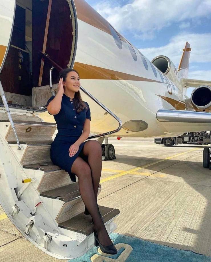 Hot Flight Attendants With And Without Their Uniforms