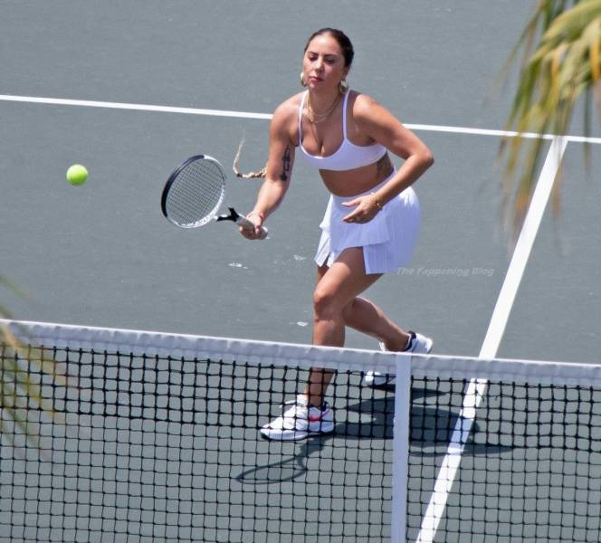 Lady Gaga On The Tennis Court