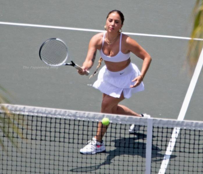 Lady Gaga On The Tennis Court