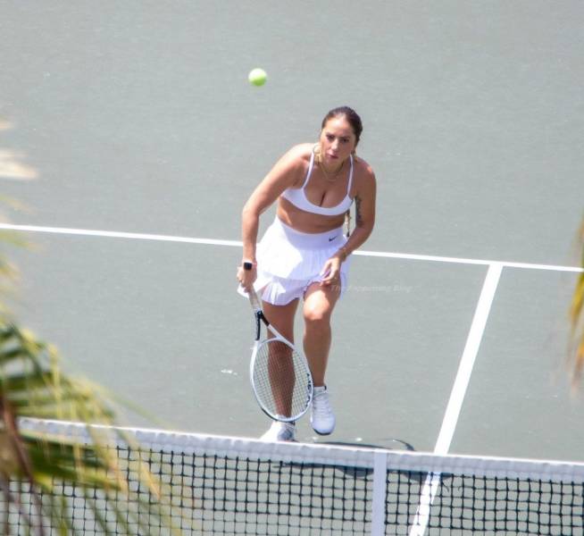 Lady Gaga On The Tennis Court