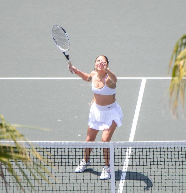 Lady Gaga On The Tennis Court