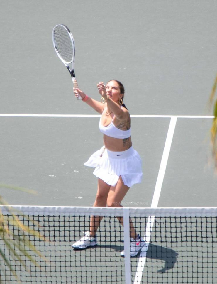 Lady Gaga On The Tennis Court