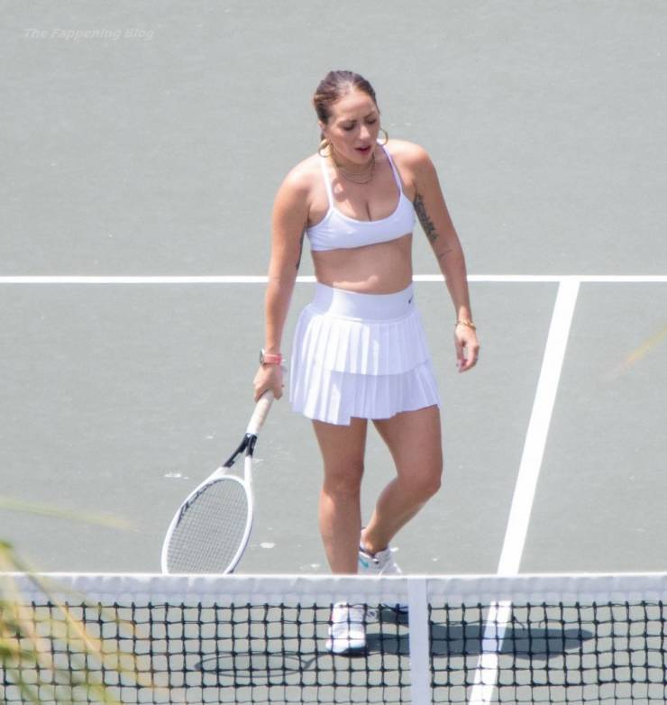 Lady Gaga On The Tennis Court