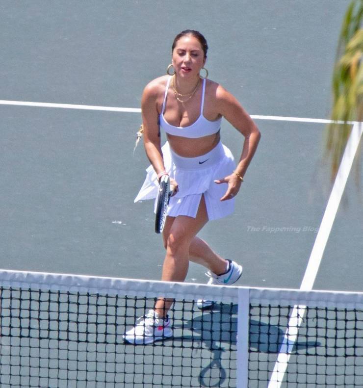 Lady Gaga On The Tennis Court