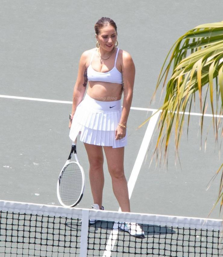 Lady Gaga On The Tennis Court