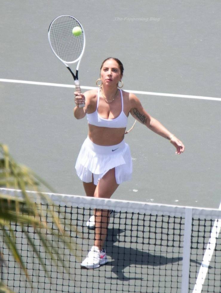 Lady Gaga On The Tennis Court