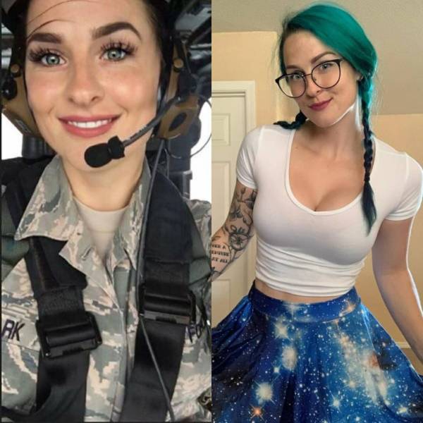 Sexy Girls With And Without Their Uniforms