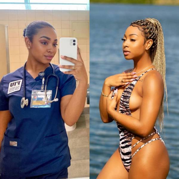 Fit Girls With And Without Their Uniforms