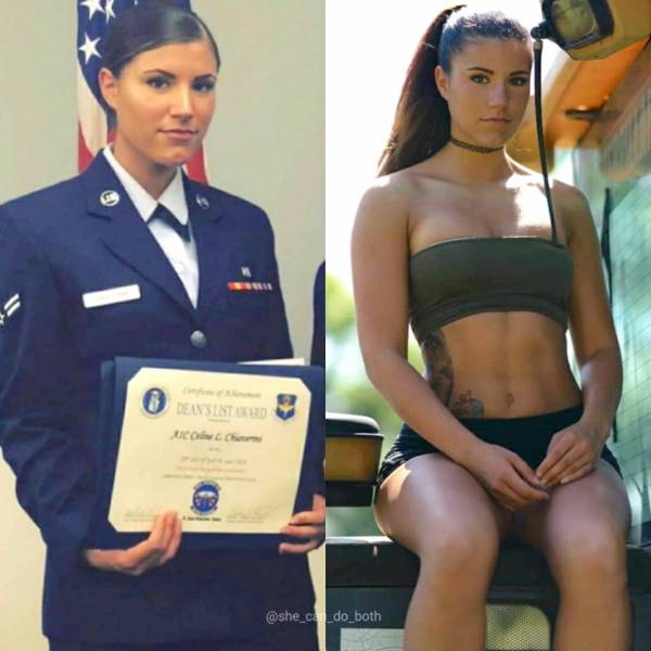 Fit Girls With And Without Their Uniforms