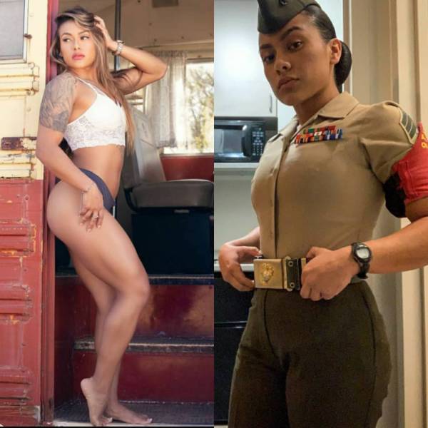 Fit Girls With And Without Their Uniforms