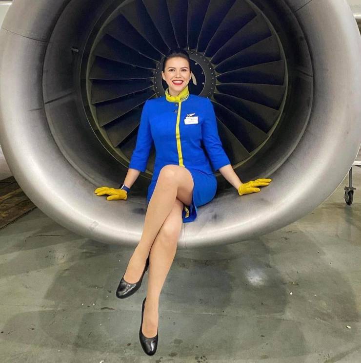 Sexy Flight Attendants With And Without Their Uniforms