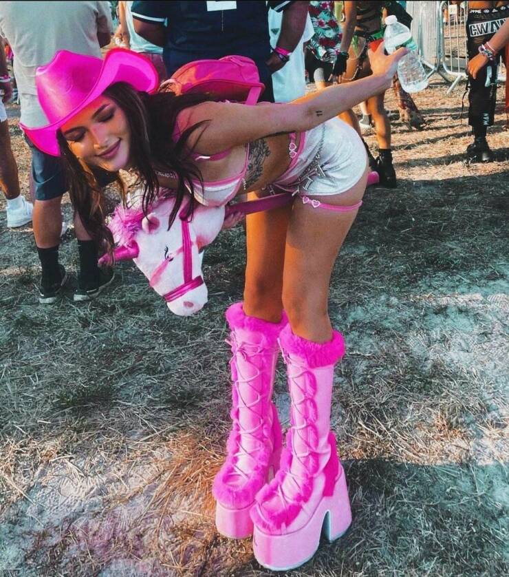 Music Festival Girls Having Fun