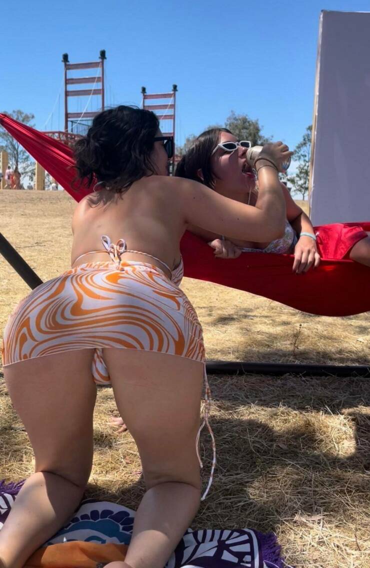Music Festival Girls Having Fun