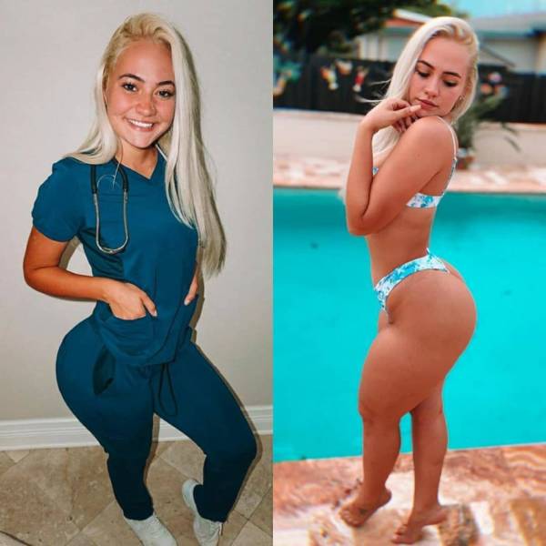 Sexy Girls With And Without Their Uniforms