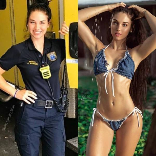 Sexy Girls With And Without Their Uniforms