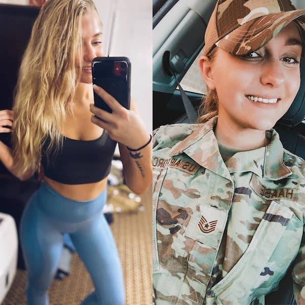 Military Girls With And Without Their Uniforms