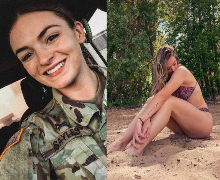 Military Girls With And Without Their Uniforms