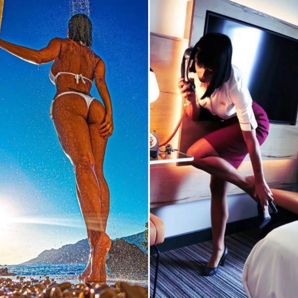 Hot Flight Attendants With And Without Their Uniforms