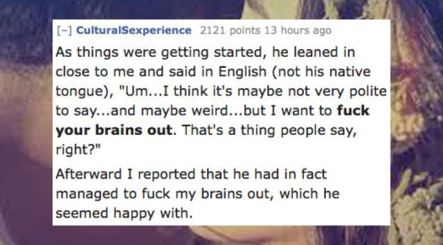 Cross-Cultural Sex Is A Curious Thing To Do