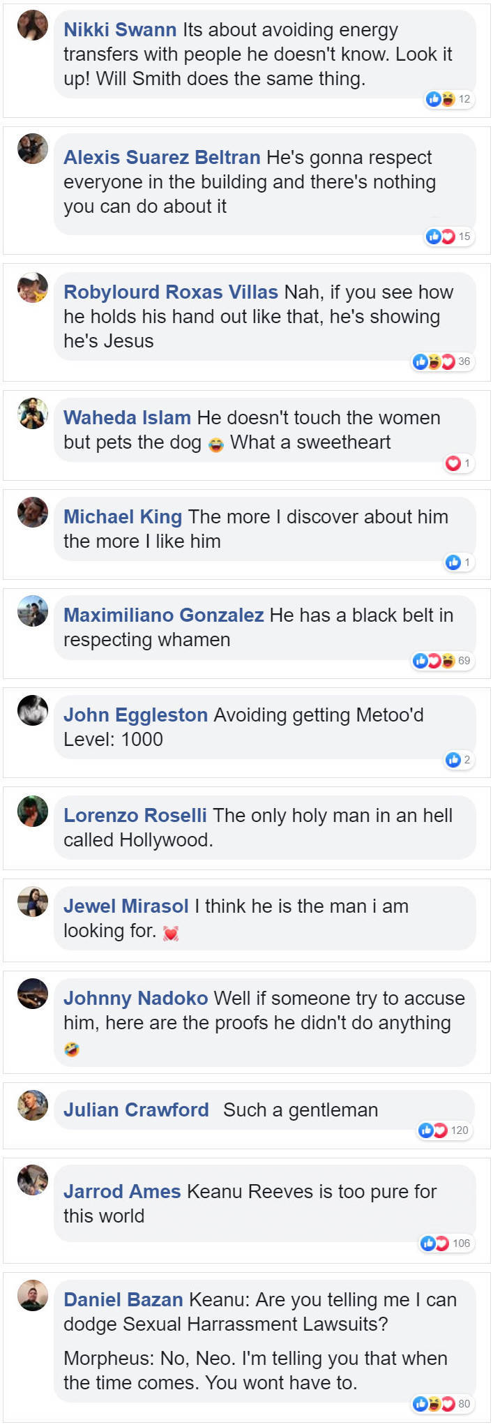 Keanu Reeves And His Hover Hands