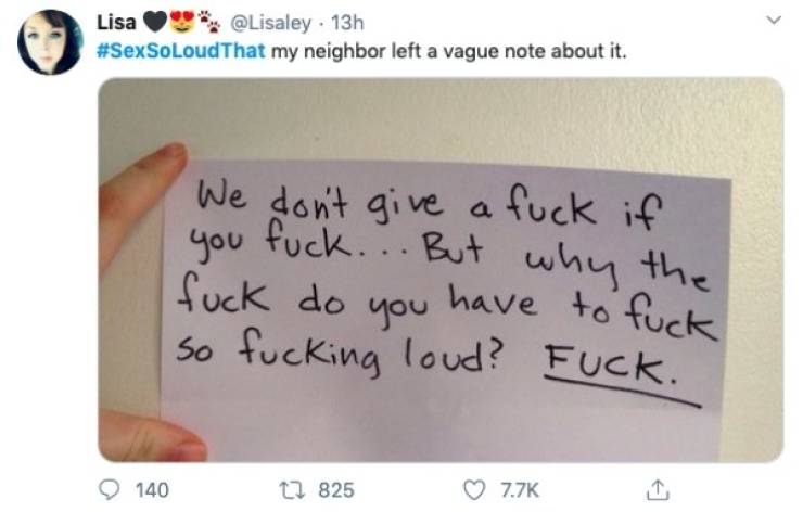 When Sex Is So Loud That…