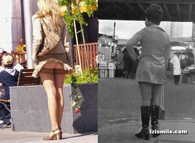 Mini-skirts from the 70's vs modern era (22 pics)