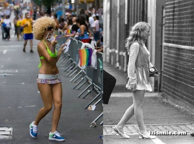 Mini-skirts from the 70's vs modern era (22 pics)