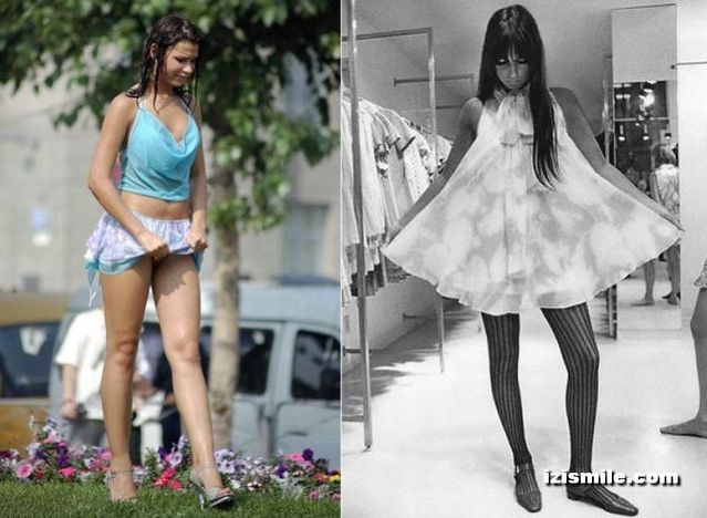 Mini-skirts from the 70's vs modern era (22 pics)