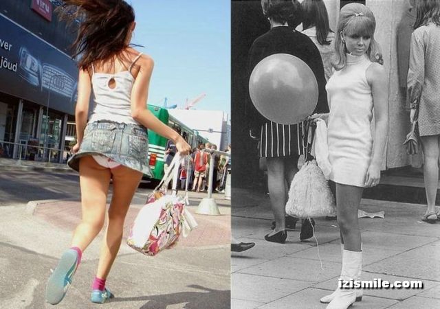 Mini-skirts from the 70's vs modern era (22 pics)