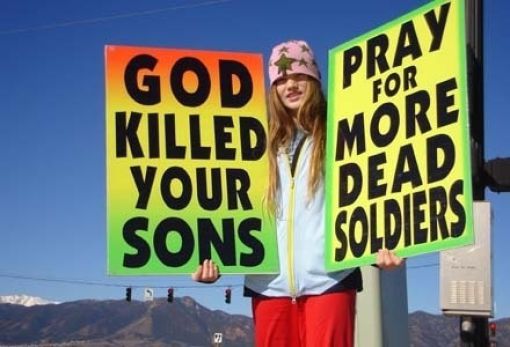Hateful Signs from the Kids of Westboro Baptist Church