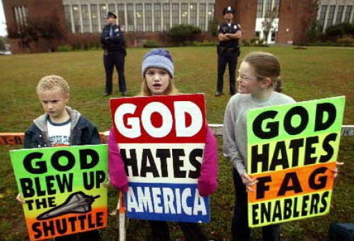Hateful Signs from the Kids of Westboro Baptist Church