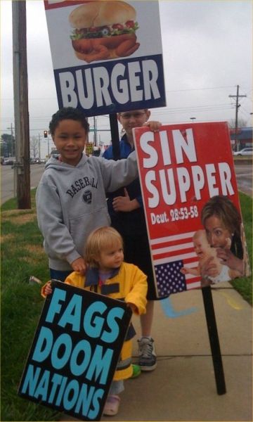 Hateful Signs from the Kids of Westboro Baptist Church