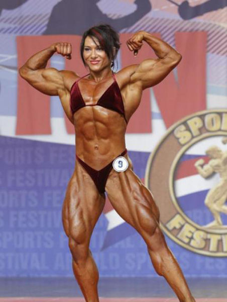 Eye-Bulging Ripped Female Bodybuilder