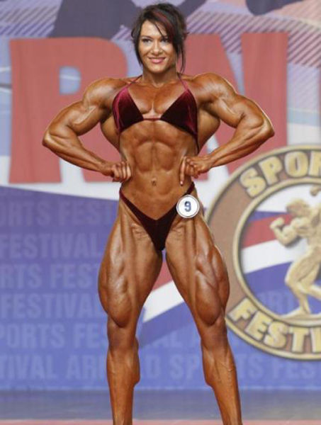 Eye-Bulging Ripped Female Bodybuilder