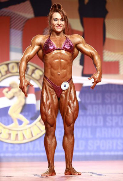 Eye-Bulging Ripped Female Bodybuilder