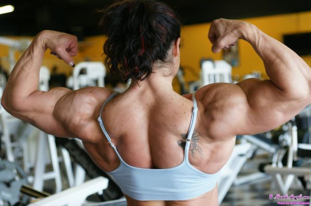 Eye-Bulging Ripped Female Bodybuilder