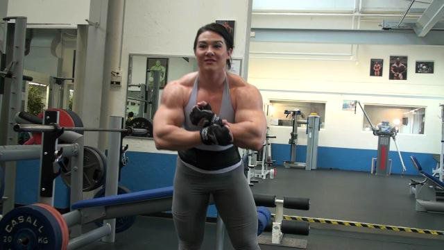 Eye-Bulging Ripped Female Bodybuilder