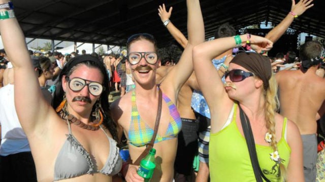 Coachella Music Festival: Half Naked Hot Young White Chicks Dancing